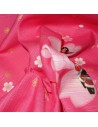 Furoshiki 50x50 - Maiko and Sakura. Japanese furoshiki cloth.