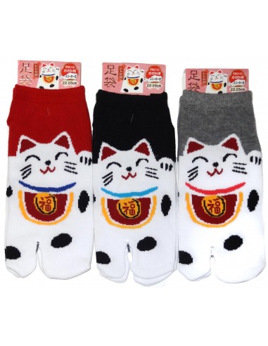 Tabi socks Size 39 to 43 - Maneki Neko. Split toes Japanese socks.