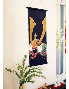 Japanese interior : hanging tapestry - Kabuto - 45x120 2