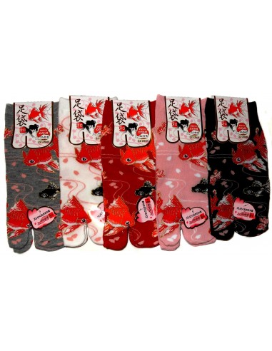 Tabi socks - Size 35 to 39 - Kingyo prints. Split toes socks.