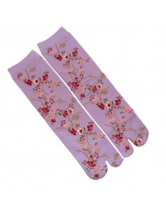 Chaussettes Tabi mi-mollet - Du 35 au 39 - Motifs floraux. Chaussettes doigts à orteils séparés 2