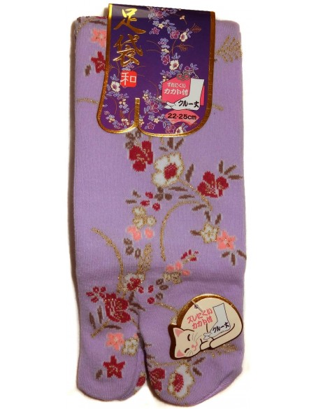 Chaussettes Tabi mi-mollet - Du 35 au 39 - Motifs floraux. Chaussettes doigts à orteils séparés Chaussettes Tabi mi-mollet - Du 35 au 39 - Motifs floraux. Chaussettes doigts à orteils séparés