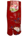 Japanese split toes socks. Crew Tabi socks - Size 35 to 39 - Rabbits and wild flowers