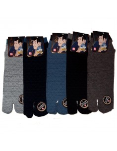 Chaussettes japonaises Tabi - Du 39 au 43 - Motifs Tama Shibori. Chaussettes doigts orteils séparés.