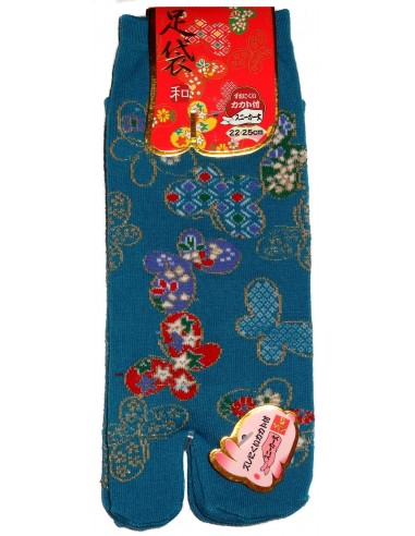 Chaussettes japonaises Tabi - Du 35 au 39 - Papillons. Chaussettes doigts originales.