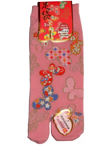 Chaussettes japonaises Tabi - Du 35 au 39 - Papillons. Chaussettes doigts originales.