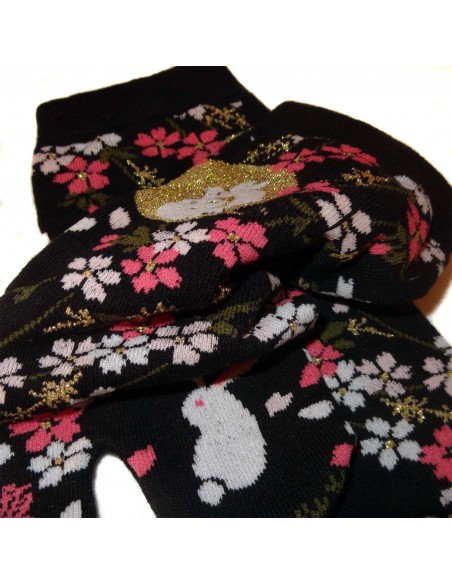 Women Tabi socks - Size 39 to 43 - Yozakura and Tsuki no Usagi prints Women Tabi socks - Size 39 to 43 - Yozakura and Tsuki no Usagi prints