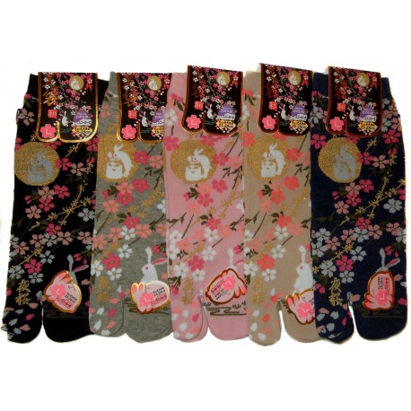 Chaussettes japonaises Tabi - Du 39 au 43 - Motifs Tama Shibori. Chaussettes doigts orteils séparés.