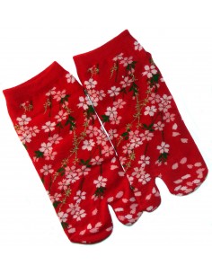 Chaussettes japonaises Tabi - Du 39 au 43 - Motifs Sakura. Chaussettes doigts orteils séparés. 2