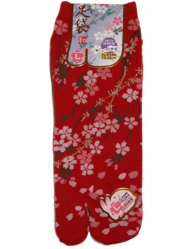 Tabi socks Size 39 to 43 - Sakura prints. Japanese split toes socks.
