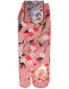 Tabi socks Size 39 to 43 - Sakura prints. Japanese split toes socks.