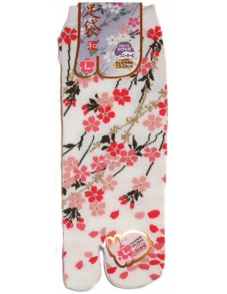 Tabi socks Size 39 to 43 - Sakura prints. Japanese split toes socks. Tabi socks Size 39 to 43 - Sakura prints. Japanese split toes socks.