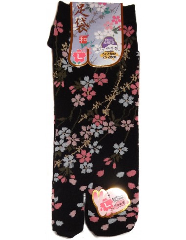 Tabi socks Size 39 to 43 - Sakura prints. Japanese split toes socks.