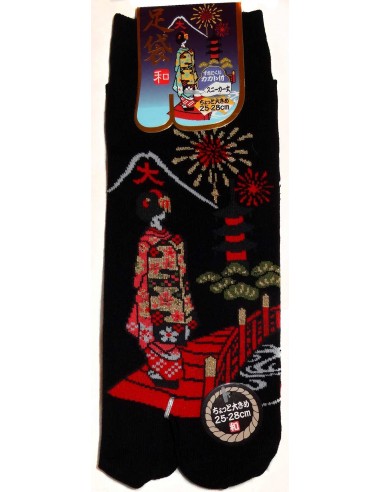 Chaussettes japonaises Tabi - Du 39 au 43 - Daimonji Maiko. Chaussettes à orteils séparés pour tongs.