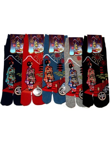 Chaussettes japonaises Tabi - Du 39 au 43 - Daimonji Maiko. Chaussettes à orteils séparés pour tongs.