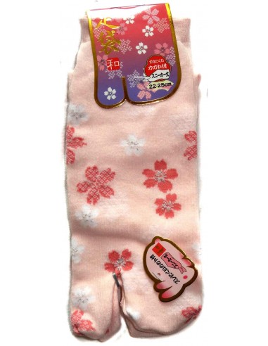 Chaussettes japonaises Tabi - Du 35 au 39 - Sakur. Chaussettes à orteils pour tongs.