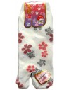 Tabi socks - Size 35 to 39 - Sakura prints. SPlit toes socks for flip flop.