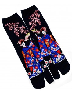 Chaussettes Tabi mi-mollet - Du 35 au 39 - Maiko. Chaussettes pour tong avec orteils séparés. 2