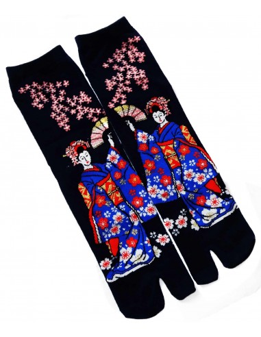 Chaussettes Tabi mi-mollet - Du 35 au 39 - Maiko. Chaussettes pour tong avec orteils séparés.