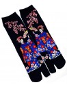 Chaussettes Tabi mi-mollet - Du 35 au 39 - Maiko. Chaussettes pour tong avec orteils séparés.