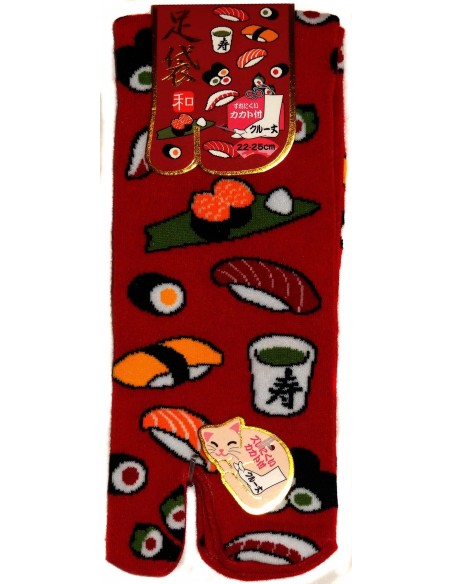 Chaussettes Tabi mi-mollet - Du 35 au 39 - Autour du sushi. Chaussettes à orteils séparés pour tongs. Chaussettes Tabi mi-mollet - Du 35 au 39 - Autour du sushi. Chaussettes à orteils séparés pour tongs.