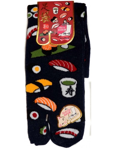 Chaussettes Tabi mi-mollet - Du 35 au 39 - Autour du sushi. Chaussettes à orteils séparés pour tongs.