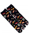 Chaussettes Tabi mi-mollet - Du 35 au 39 - Autour du sushi. Chaussettes à orteils séparés pour tongs.