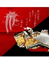 Furoshiki 67x67 red and black - Hime prints. Japanese wrapping cloth.