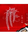 Furoshiki 67x67 red and black - Hime prints. Japanese wrapping cloth.