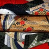 Furoshiki 67x67 rouge et noir - motifs de Hime. Tissu et textile japonais d'emballage.
