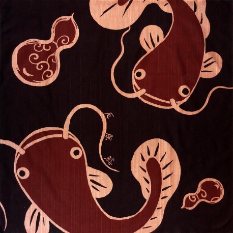 Furoshiki 50x50 brown - Namazu. Japanese wrapping cloth.