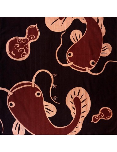 Furoshiki 50x50 brown - Namazu. Japanese wrapping cloth.