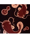 Furoshiki 50x50 marron - Namazu. Tissu japonais emballage.