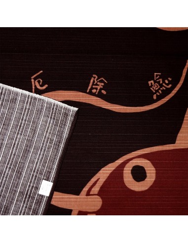 Furoshiki 50x50 marron - Namazu. Tissu japonais emballage.