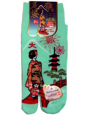 Tabi socks - Size 35 to 39 - Daimonji Maiko. Flipflop split toes socks.