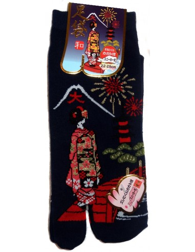 Tabi socks - Size 35 to 39 - Daimonji Maiko. Flipflop split toes socks.