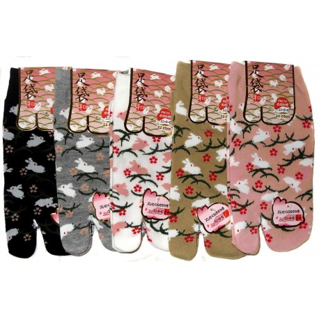 Chaussettes japonaises Tabi - Du 35 au 39 - Kusa Usagi. Chaussettes à orteils séparés.