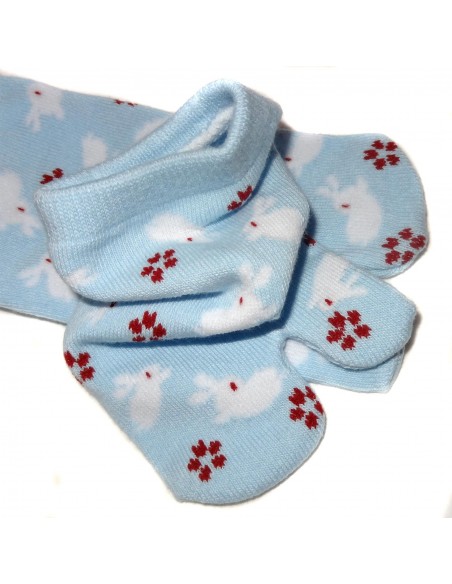 Kid's Japanese Tabi socks -  Rabbits - Size 26 to 35