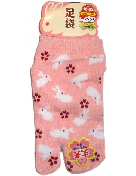 Chaussettes tabi japonaises enfants - Pointure 26 à 35 - Motifs de lapins Chaussettes tabi japonaises enfants - Pointure 26 à 35 - Motifs de lapins