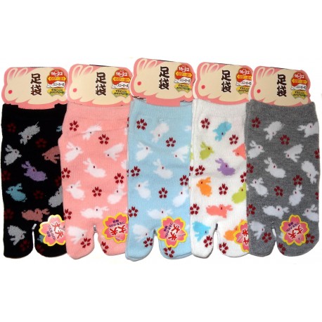Kid's Japanese Tabi socks -  Rabbits - Size 26 to 35