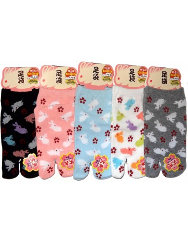 Kid's Japanese Tabi socks -  Rabbits - Size 26 to 35