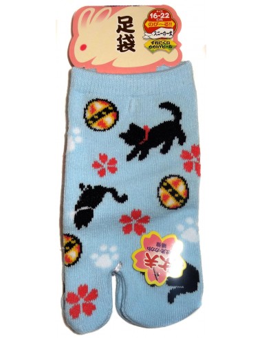 Kid's Tabi Japanese socks -  Cat and Temari - Size 26 to 35