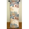 Ceinture de kimono Fukuro Obi champagne **RARE** motifs de scène féodale