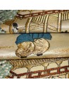 Kimono belt: Silk champagne obi **RARE** Feudal scenery