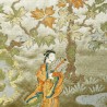 Kimono belt: Silk champagne obi **RARE** Feudal scenery