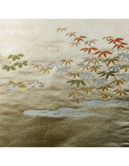 Kimono belt: Silk champagne obi **RARE** Feudal scenery Kimono belt: Silk champagne obi **RARE** Feudal scenery