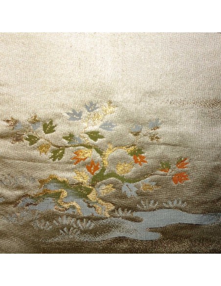 Kimono belt: Silk champagne obi **RARE** Feudal scenery Kimono belt: Silk champagne obi **RARE** Feudal scenery