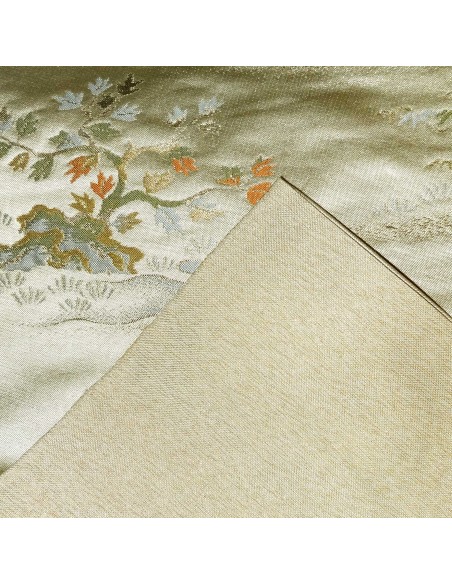 Kimono belt: Silk champagne obi **RARE** Feudal scenery Kimono belt: Silk champagne obi **RARE** Feudal scenery
