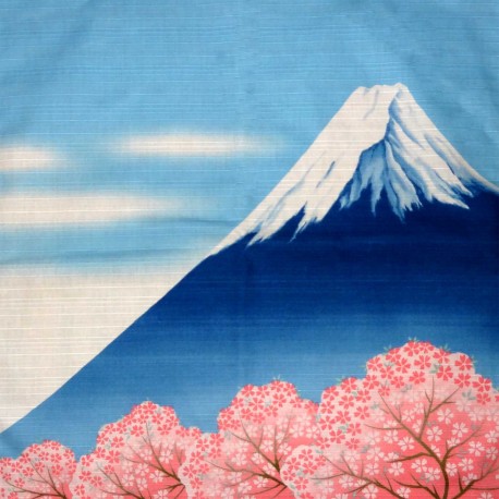 Furoshiki 50x50 - Mount Fuji and Sakura. Japanese wrapping cloth.