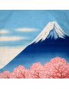 Furoshiki 50x50 - Mount Fuji and Sakura. Japanese wrapping cloth.